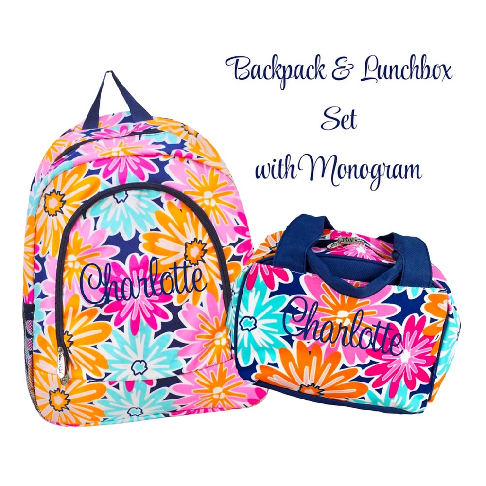 Backpack & Lunchbox Set with Monogram